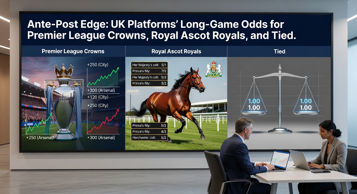 Close-up of Royal Ascot ante-post odds on a UK betting app, featuring Gold Cup runners alongside Premier League title markets and free bet tokens