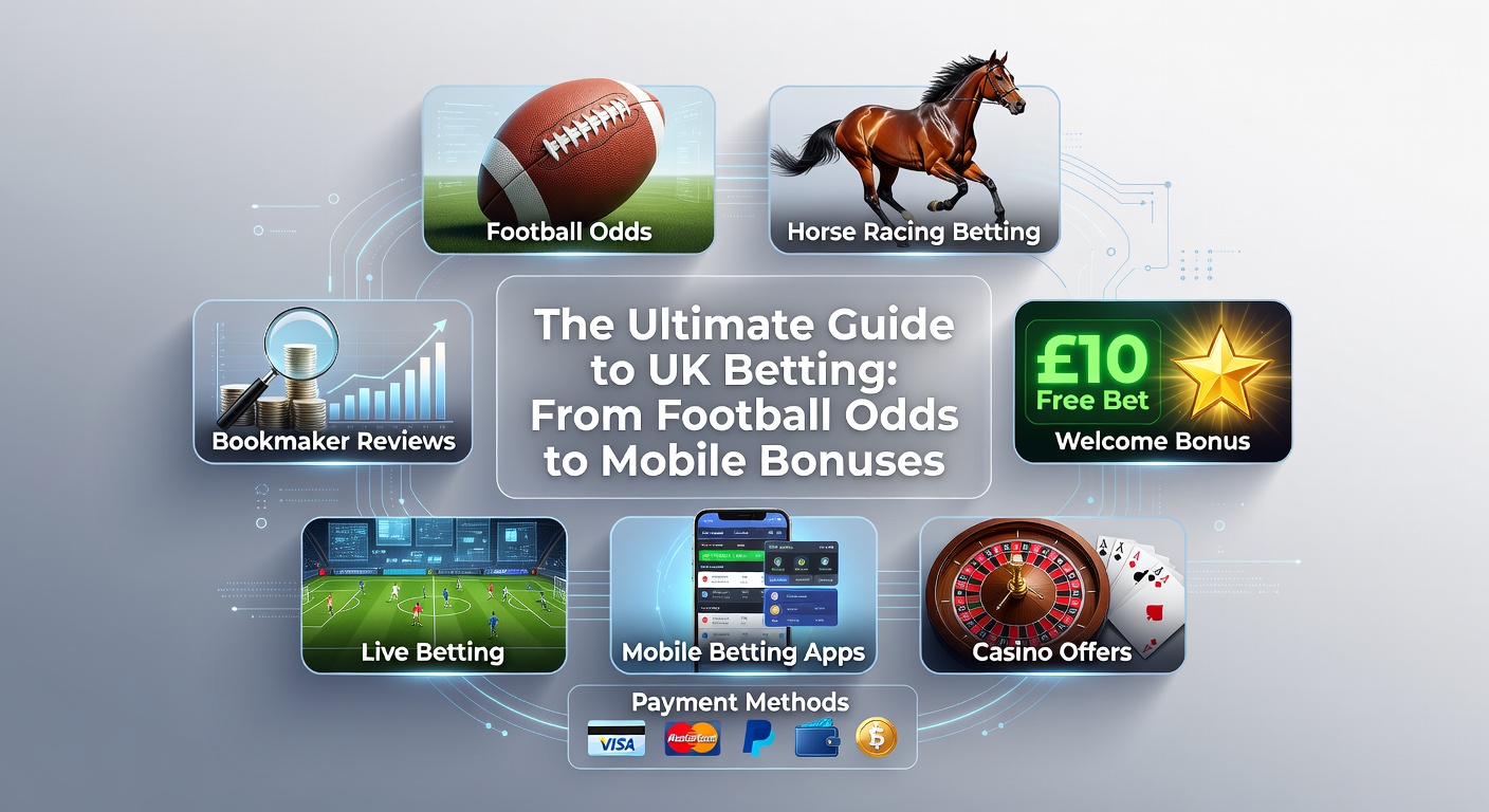 Vibrant split-screen of Premier League football action merging with Punchestown horse racing jumps under April skies, overlaid with glowing betting odds and mobile app interfaces