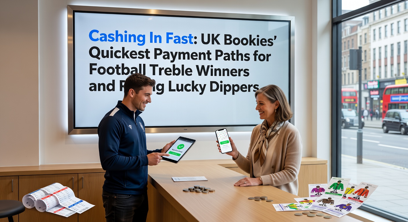 UK punter checking phone for instant payout notification after landing a football treble win