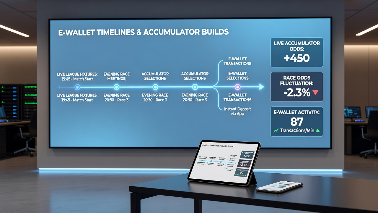 Close-up view of smartphone screen displaying accumulator builder with live odds for football and horse racing