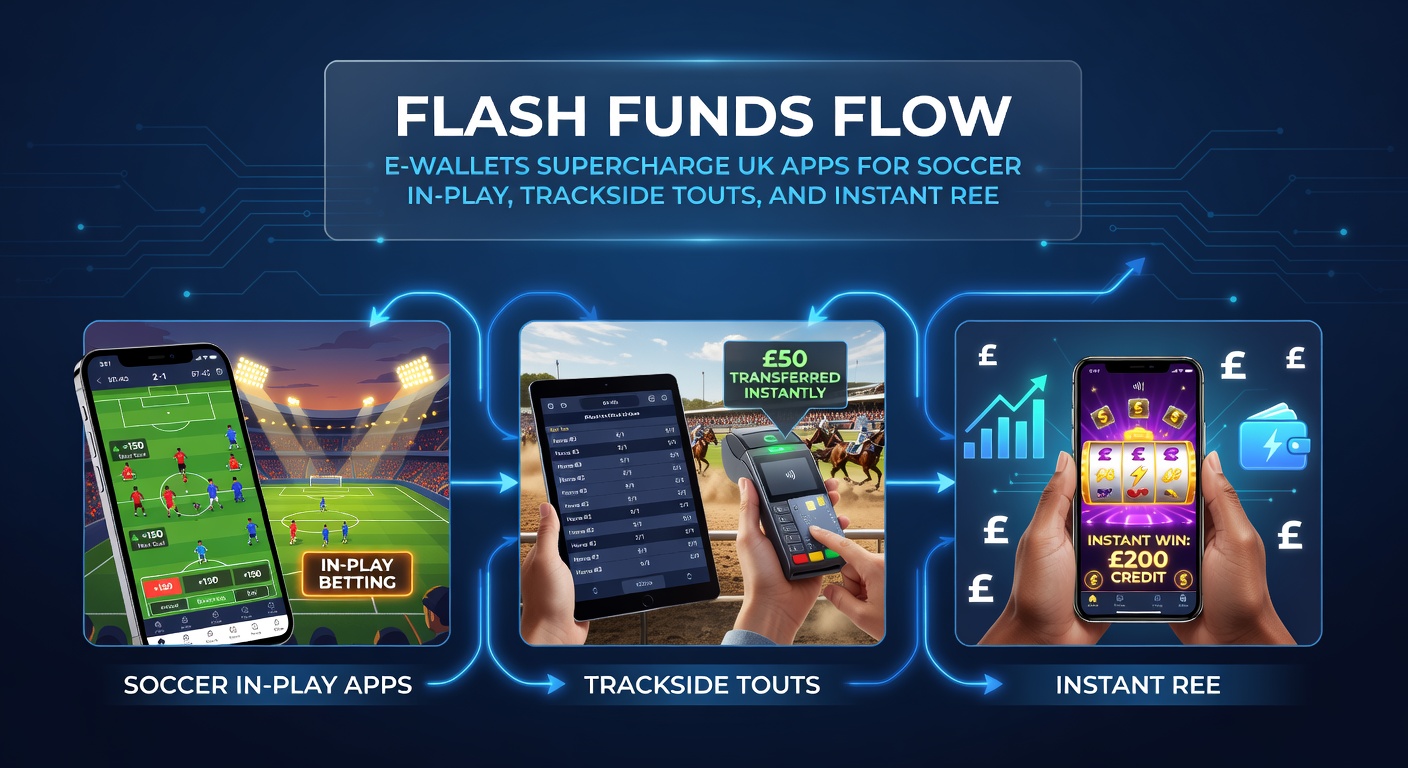 Screenshot of a UK betting app interface displaying rapid e-wallet deposit options during a live soccer match, highlighting instant fund transfers for in-play wagers
