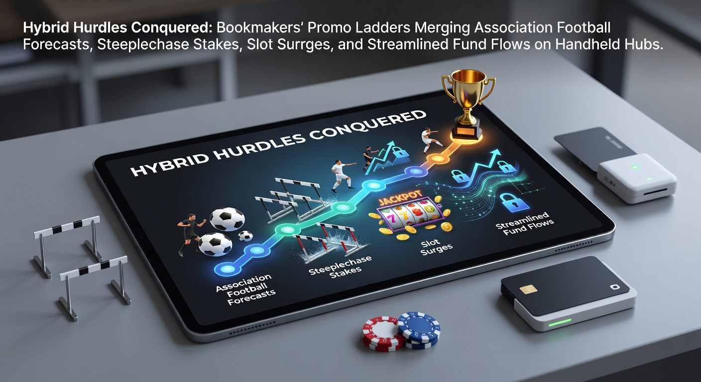 Mobile betting app displaying a tiered promo ladder integrating football odds, steeplechase races, slot bonuses, and quick deposit options