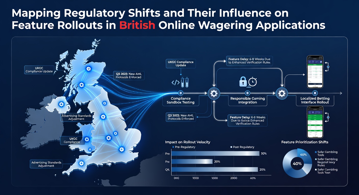 Regulatory timeline graphic showing shifts in British wagering rules and app feature implementations