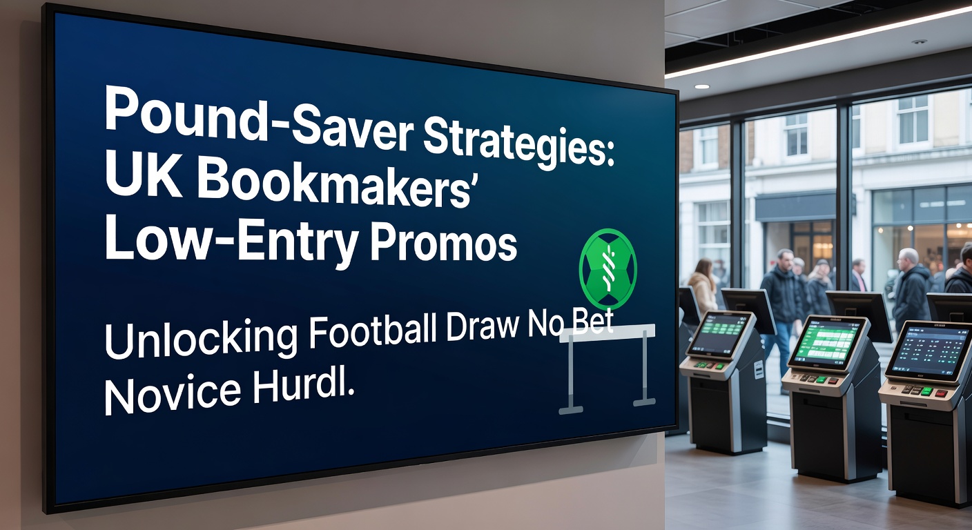 Close-up of a novice hurdle race at a UK track with overlaid bookmaker promo banners for £1 entry wagers transitioning to penny slot screens