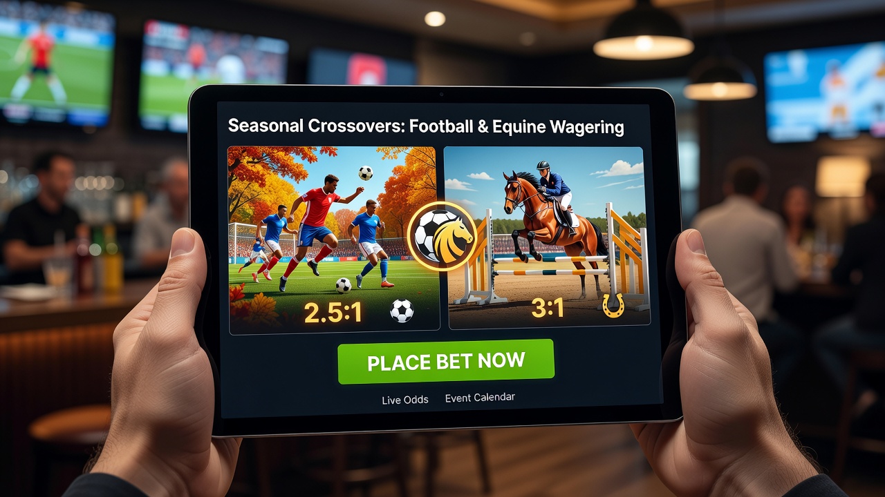 Close-up of a smartphone screen displaying racing and football betting slips with active bonus indicators