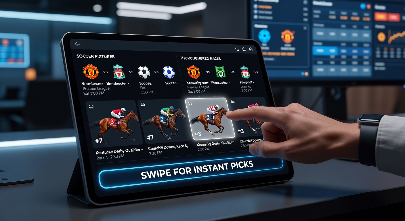 Mobile app screen displaying linked incentives and swipe progress for combined soccer and horse racing bets