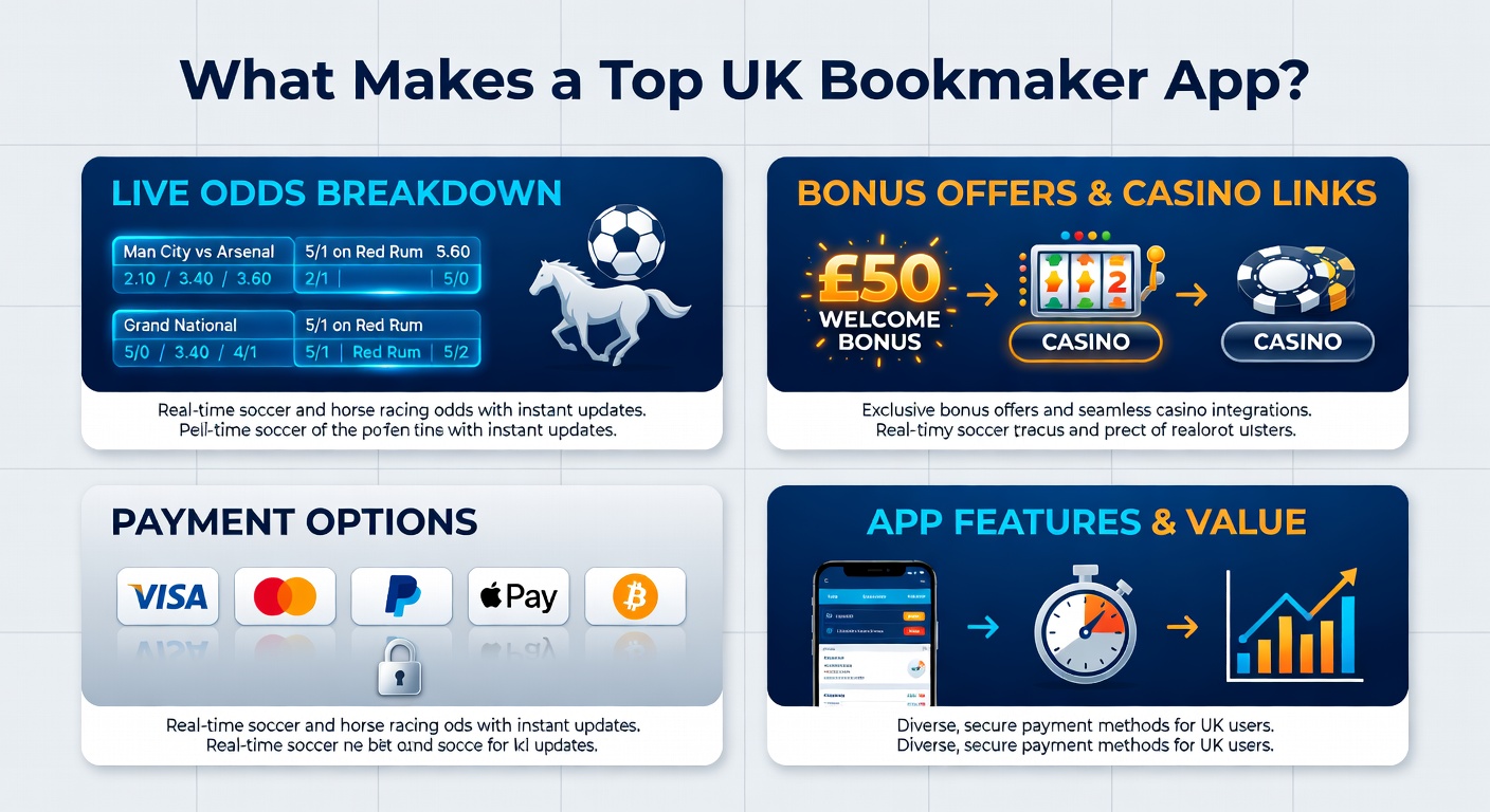 Dynamic interface of a leading UK bookmaker app displaying real-time soccer match odds alongside horse racing markets